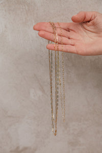 Fine Solid Gold Paperclip Link Necklace