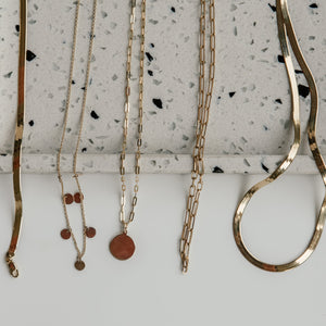 Medium Solid Gold Paperclip Necklace