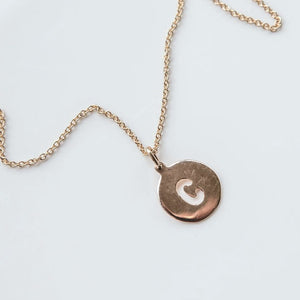 Solid Gold Anchor Link Necklace with Cutout Disc
