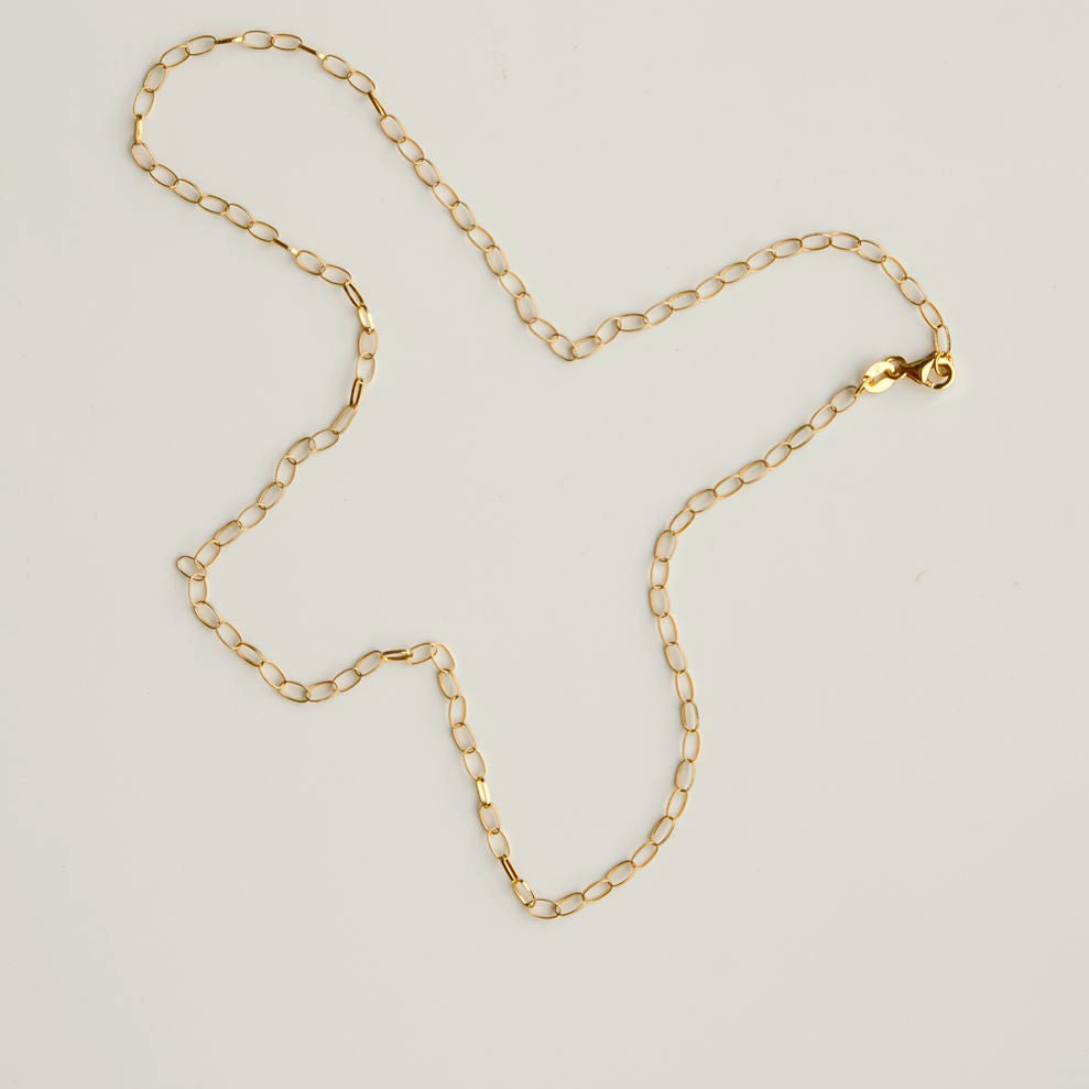 Solid Gold Rolo Link Necklace