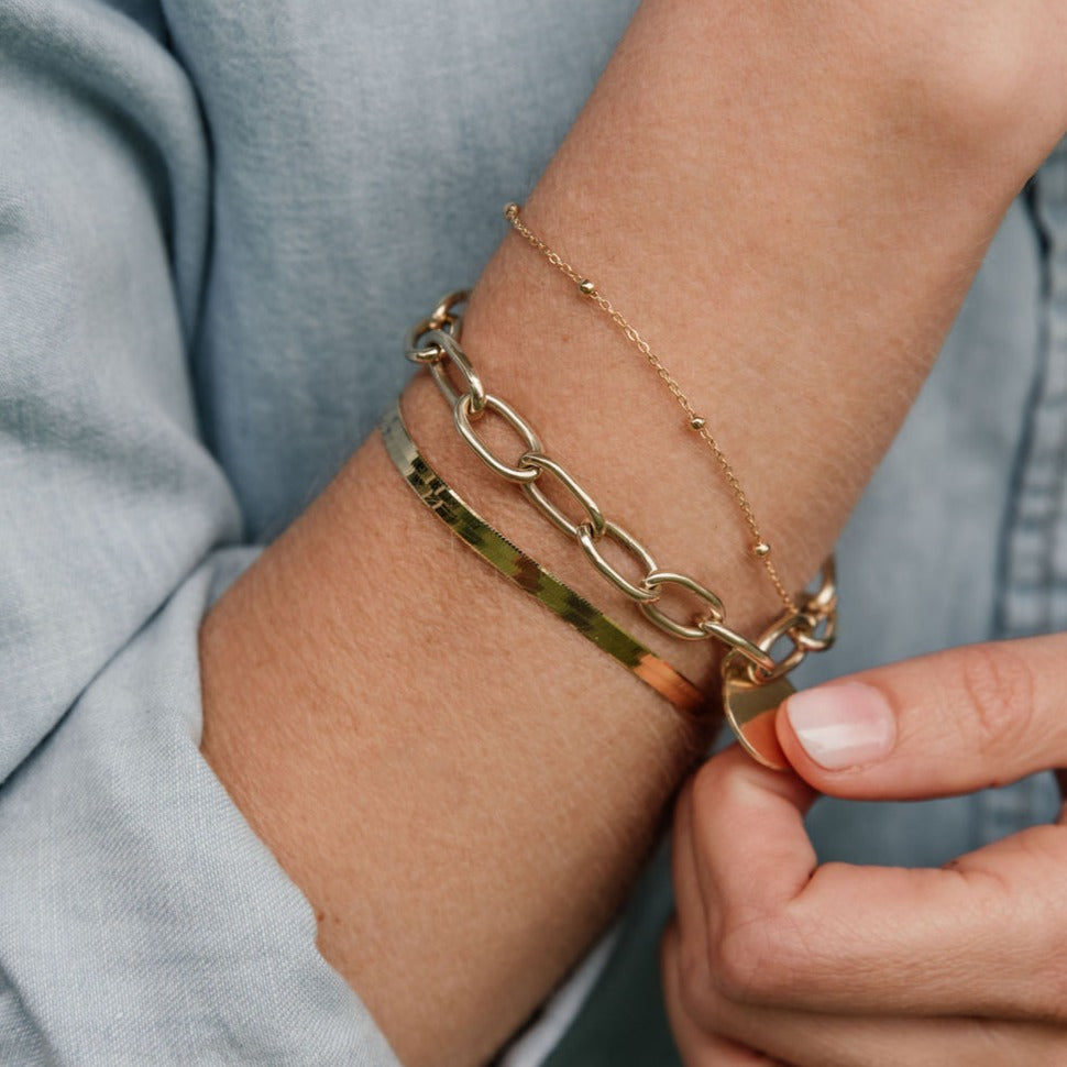 Chunky Solid Gold Link Bracelet