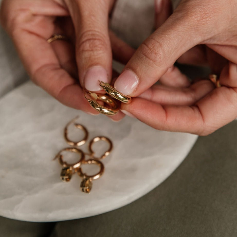 Chunky Gold Huggie Earrings