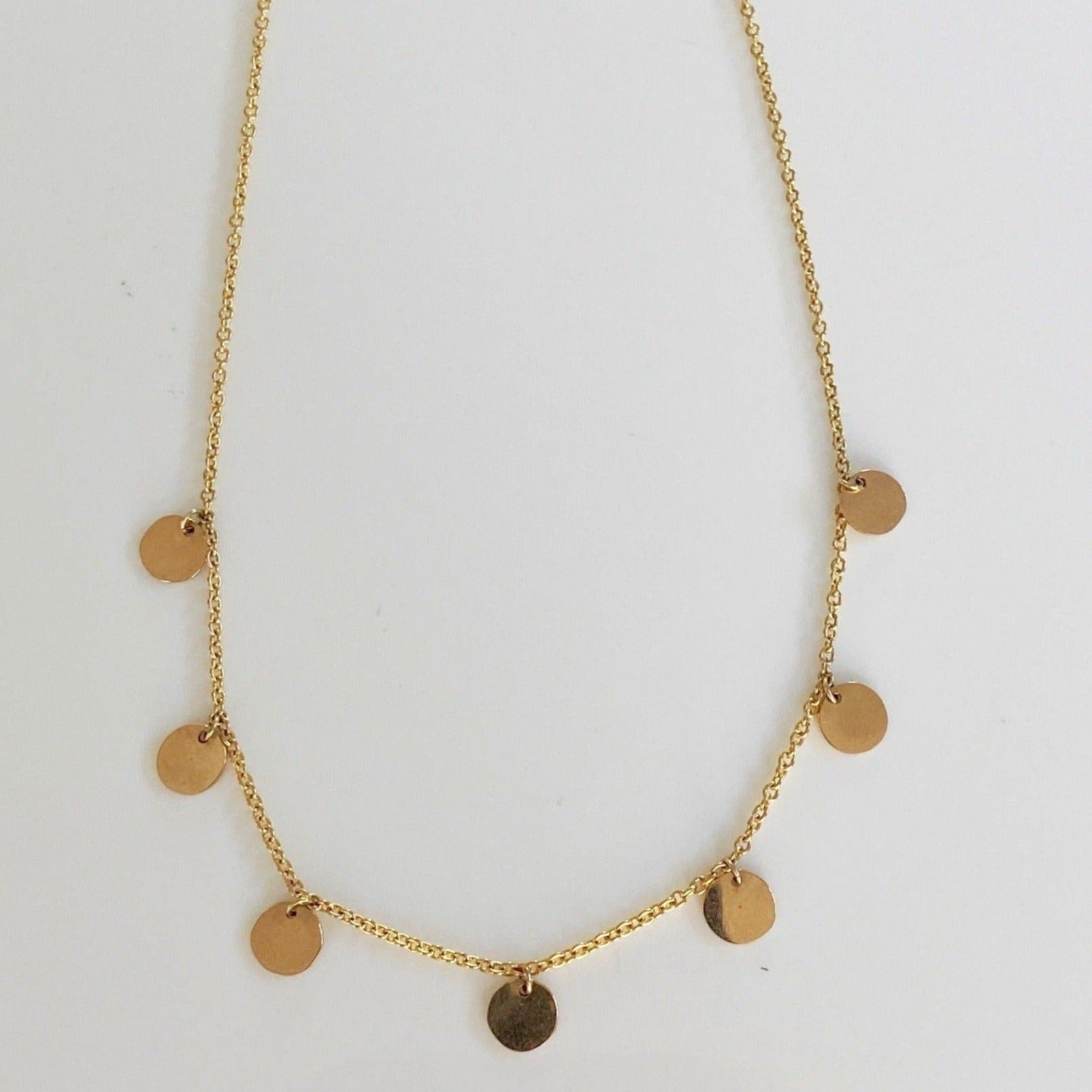 Solid Gold Multi-disc Necklace