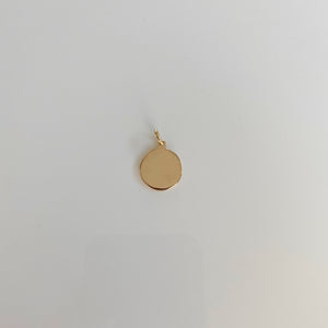 Fine Solid Gold Paperclip Link Necklace with Solid Disc