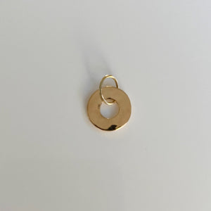 Solid Gold Anchor Link Necklace with Circular Disc