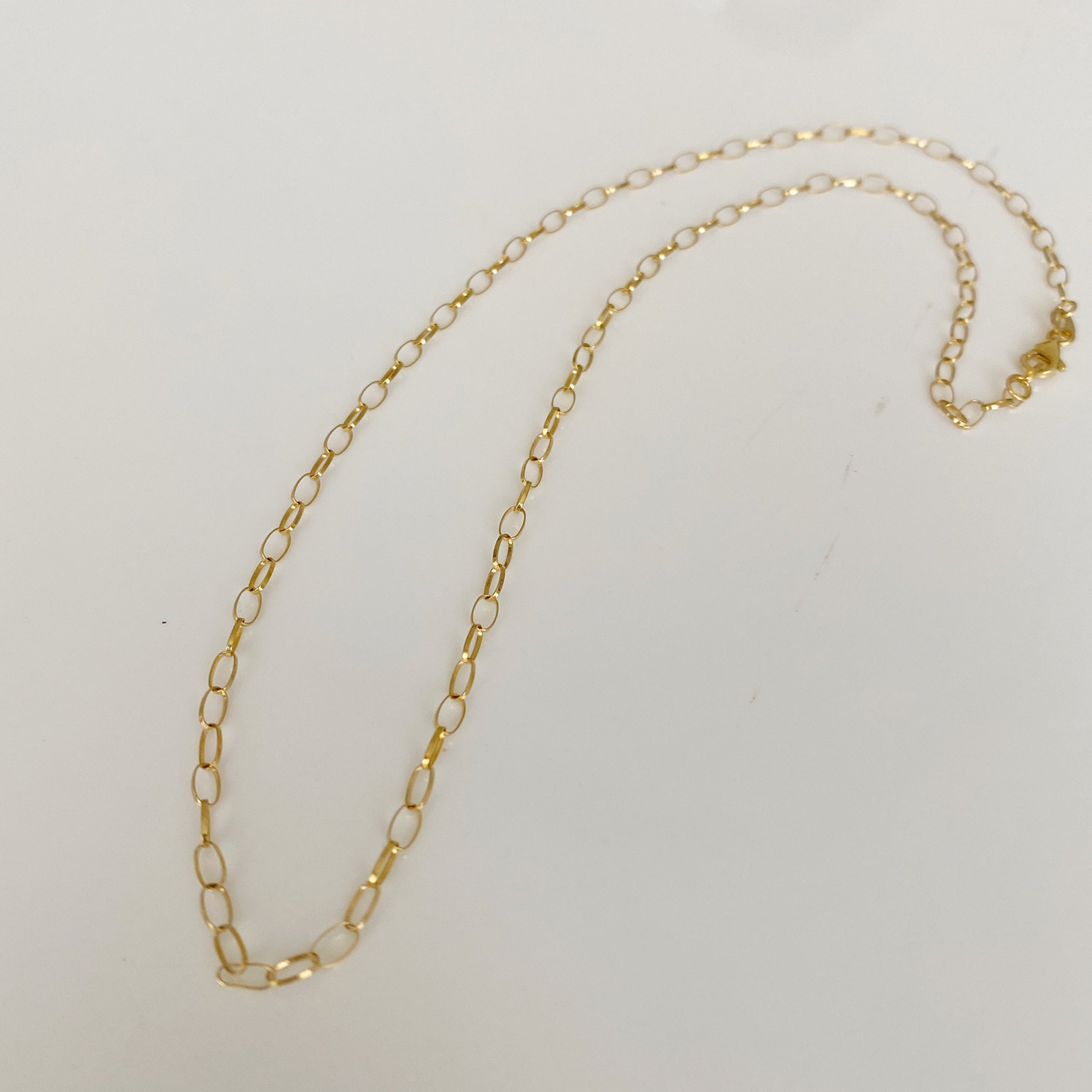 Solid Gold Rolo Link Necklace