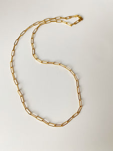 Medium Solid Gold Paperclip Necklace