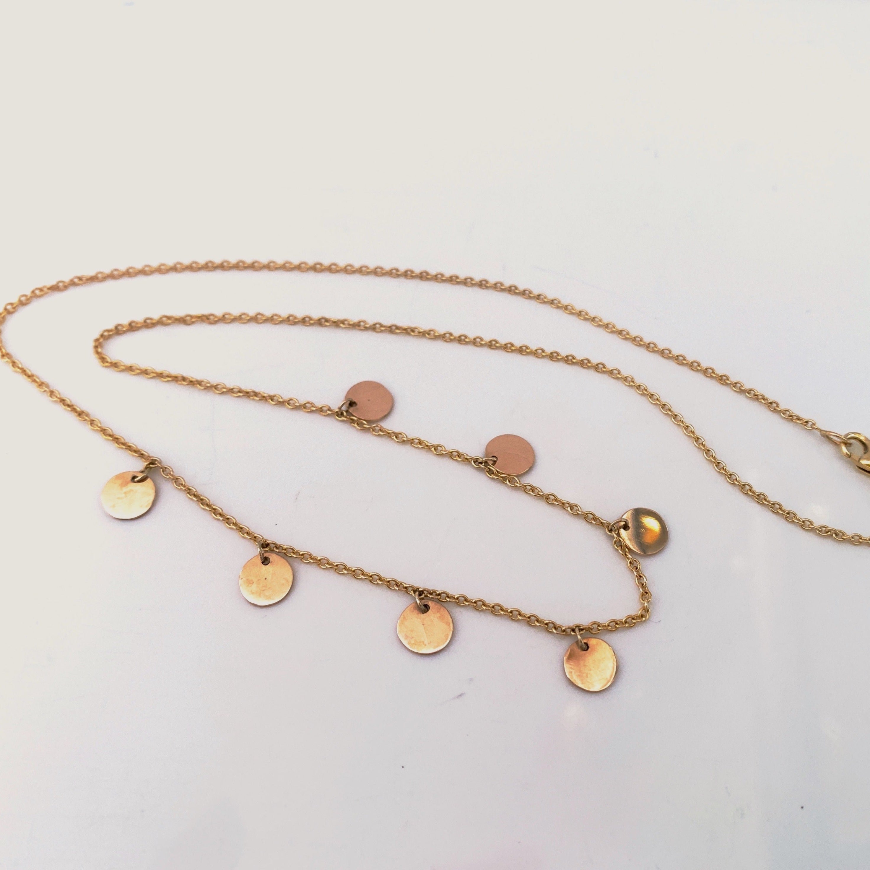 Solid Gold Multi-disc Necklace